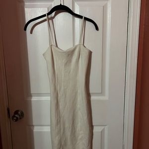 SMALL WOMENS WHITE F21 FOREVER 21 DRESS BODYCON PARTY NYE WINTER DRESS CUTE